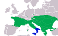 Verbreitung der Äskulapnatter (Zamenis longissimus)