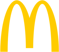 Two yellow arches joined together to form a rounded letter M