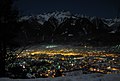 Bludenz bei Nacht von Norden gesehen