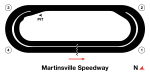 Track map of Martinsville Speedway.