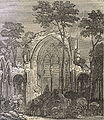 Artwork in The Penny Magazine, illustrating the east view from the choir (1833)