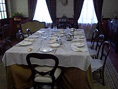 The dining room in the mine manager's house