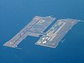 Aerial photo of Kansai International Airport.