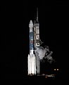 The Delta II rocket moments before launch at Cape Canaveral Air Force Station in Florida on Monday, Aug. 25, 2003.