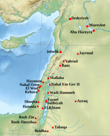 Carte du Levant avec localisation de sites archéologiques.