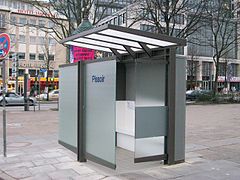 Modernist street urinal in Hamburg, Germany