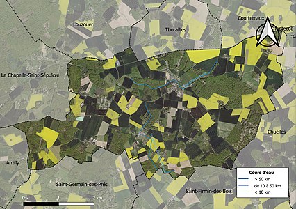 Carte orthophotographique de la commune en 2016.