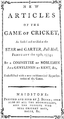 Image 13New articles of the game of cricket, 25 February 1774 (from Laws of Cricket)