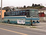 鉾田駅に隣接する関鉄グリーンバス鉾田営業所車庫で発車を待つ「あそう号」（2007年3月）