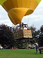 Hot air balloon G-CCRH, at the moment of take off from Royal Victoria Park, Bath, England