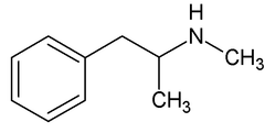 Estrutura química da metanfetamina