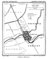 La ville au XIXe siècle. Dans l'angle haut à gauche, la ligne de chemin de fer d'Utrecht à Rotterdam et l'ancienne gare.