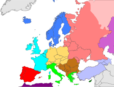 Regije glede na The World Factbook   Severna Evropa   Zahodna Evropa   Srednja Evropa   Južna Evropa   Jugovzhodna Evropa   Jugozahodna Evropa   Vzhodna Evropa   Jugozahodna Azija   Severna Azija   Srednja Azija   Bližnji Vzhod