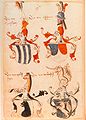 Waldenfels. Ingeram Codex, Seite 153, 4, 1459, Kunsthistorische Museum, Wien.