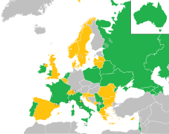 Mapa z zaznaczeniem państw uczestniczących