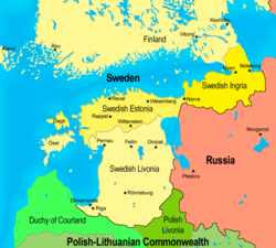 Baltic provinces of 瑞典帝国 in the 17th century.