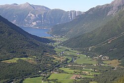 View of the village along the water