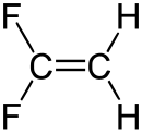 Structuurformule van 1,1-difluoretheen