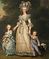 Lodewijk Jozef met zijn moeder, Marie Antoinette en zus Madame Royale, 1785