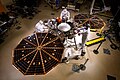 Image 23The InSight lander with solar panels deployed in a cleanroom (from Engineering)