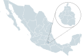 Locator map for Distrito Federal within Mexico.