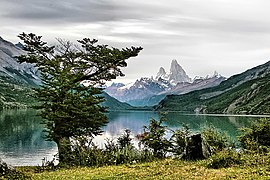 Lago Dezerto ĉe la monto Cerro Chaltén, Santa Cruz.