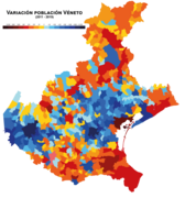 Crecimiento de la población entre 2011 y 2019