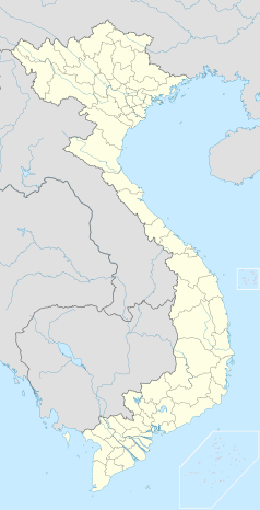 Mapa konturowa Wietnamu, w centrum znajduje się punkt z opisem „Dong Hoi”