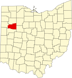 map of Ohio highlighting Allen County