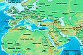 Kingdom of the Suebi (409-585 AD), Visigothic Kingdom (418-721 AD), Francia (481-843 AD), Byzantine Empire (286/395–1453 AD) and Sasanian Empire (224–651 AD) in 565 AD.