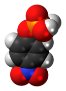 Space-filling model of the para-nitrophenylphosphate molecule