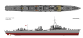 2 view drawing of Z20 a type 1936 destroyer as of 1945 (SVG) / with notes