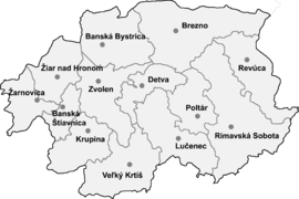 Mapa Banskobystrického kraja