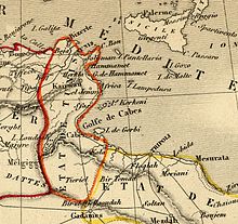 Carte de la Régence de Tunis en 1843.