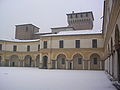 Piazza castello con la neve