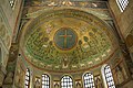 The apse is lavishly decorated with mosaics, such as the Crux Gemmata