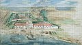 Overview of Fort Zeelandia in Tainan, Taiwan/ painted around 1635