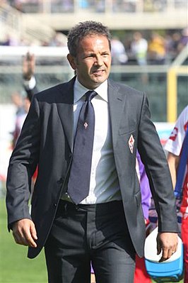 Siniša Mihajlović als hoofdtrainer van ACF Fiorentina in 2010