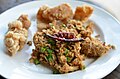 'Tam khanun': A spicy Northern Thai salad made with boiled whole green jackfruit and minced pork