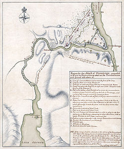 British plan of attack on Fort Ticonderoga, 1759