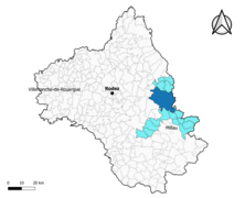 Sévérac d'Aveyron dans le canton de Tarn et Causses en 2020.