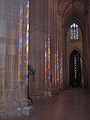 Incidence of coloured light through stained-glass windows