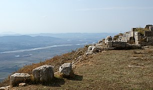 vue depuis Byllis sur le cours de la Vjosa