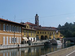 Kanalen Naviglio Grande i Boffalora sopra Ticino