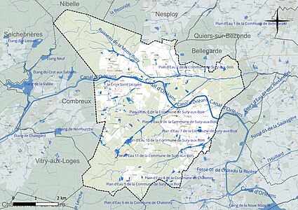 Réseau hydrographique de Sury-aux-Bois.