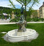 Geigerbrunnen im Stadtgarten in Schwäbisch Gmünd (1906)