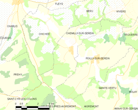 Mapa obce Chemilly-sur-Serein