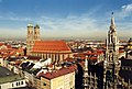 Skyline Munich, Frauenkirche and Town Hall steeple