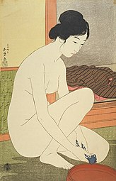 「浴場の女」 木版 紙、大正4年（1915年）