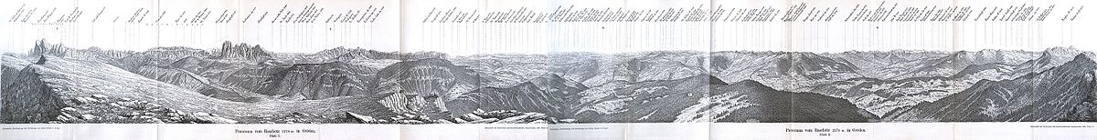 Panorama da Zeitschrift des Deutschen und Oesterreichischen Alpenvereins 1887 Band 18.